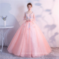 HQ040 Adults Quinceanera Dresses Half Sleeves Ball gown Prom Dress Red Carpet Celebrity Dress